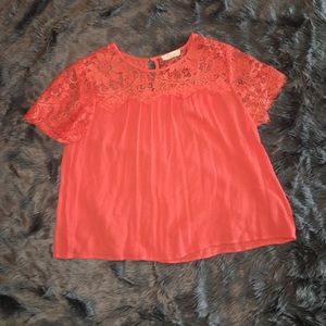 Orange lacy crop top